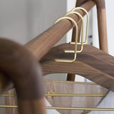 Elegant Walnut & Brass Clothes Hanger