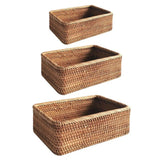 Artisan Rectangular Rattan Storage Basket