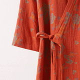 V-Neck Floral Jacquard Bathrobe