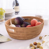 Artisanal Woven Rattan Oval Tray