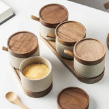 Rustic Ceramic Seasoning Jar Set