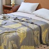 Feather Print Bamboo Fiber Reversible Blanket