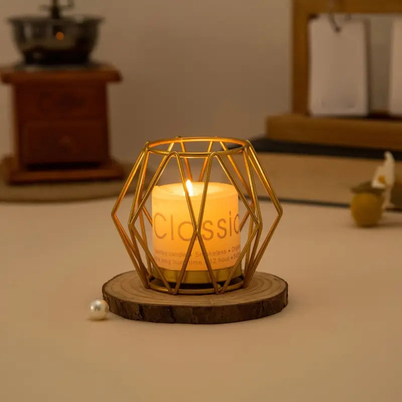 Wireframe Sleek Iron Candle Holder