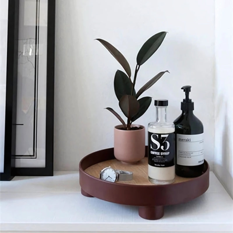 Modern Round Wooden Barbara Tray