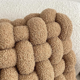 Plush Woven Knot Boucle Cushion