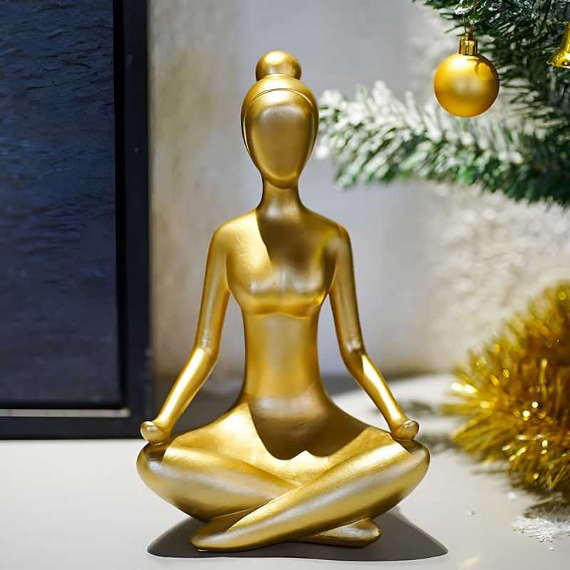 Serene Meditating Woman Statue