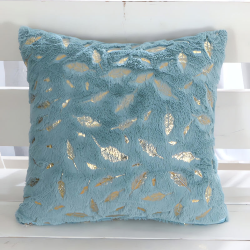 Golden Leaf Velvet Cushion Covers