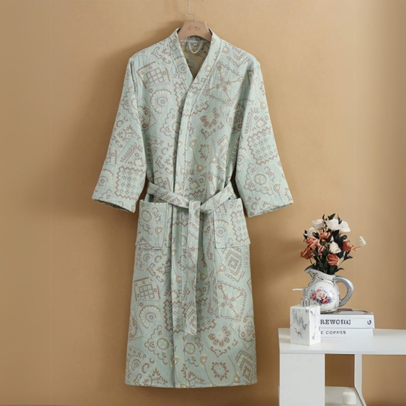 Plush Cotton Jacquard Bathrobe