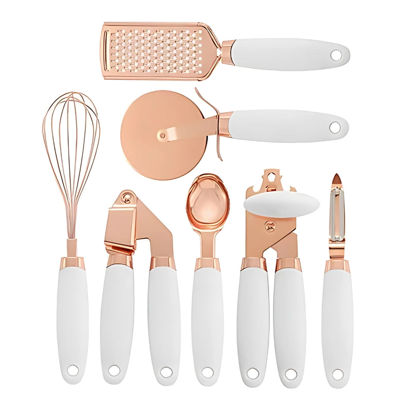 7-Piece Rose Gold Cooking Set