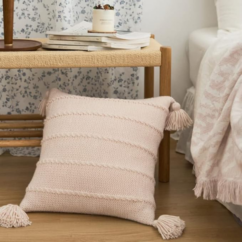 Nordic Knitted Tassel Cushion