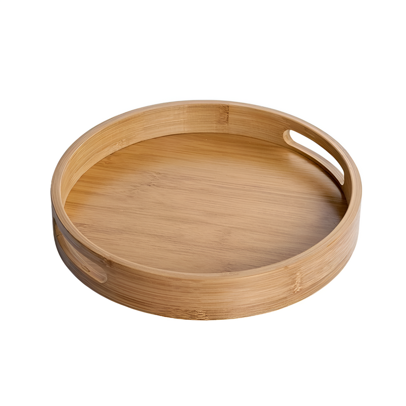 Bamboo Wood Round Serving Tray