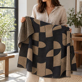 Artevana Monochrome Geometric Throw Blanket