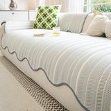 Aurivelle Herringbone Scallop Edge Sofa Cover