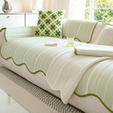 Aurivelle Herringbone Scallop Edge Sofa Cover