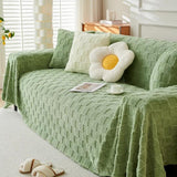 Checkered Plush Velvet Couch Cover