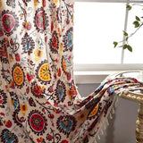 Boho Colour Wheel Bloom Tassel Curtain