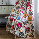 Boho Colour Wheel Bloom Tassel Curtain