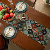 Colourful Geometric Tassel Table Runner Decor