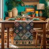 Colourful Geometric Tassel Table Runner Decor