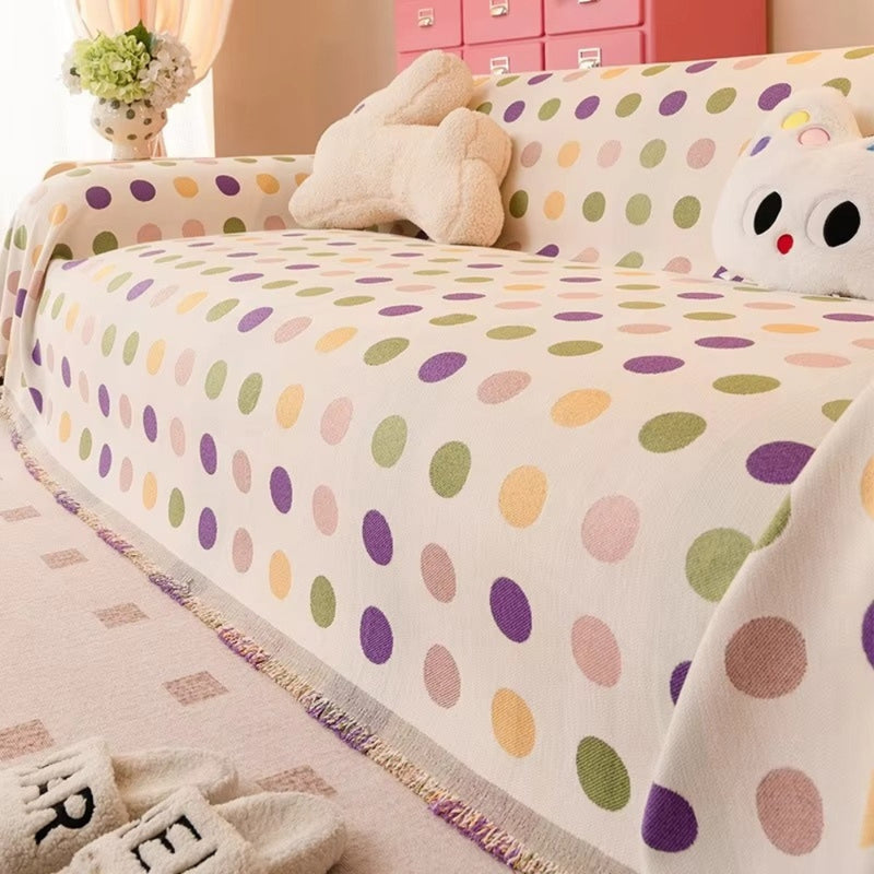 Colourful Polka Dot Sofa Cover