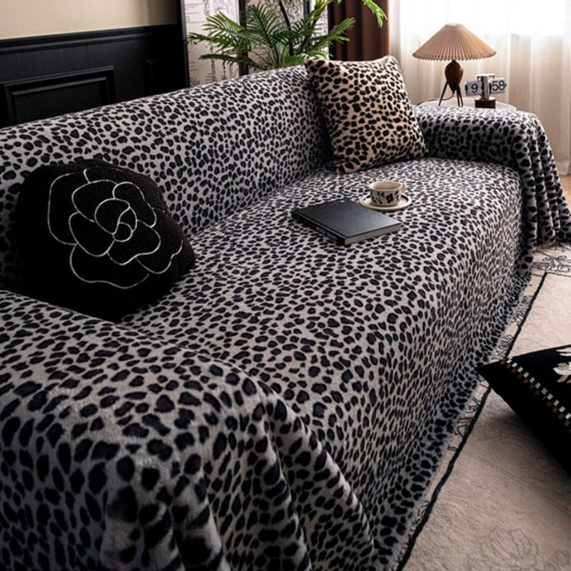Cosy Leopard Print Sofa Cover