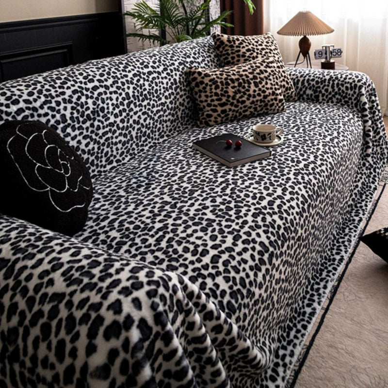 Cosy Leopard Print Sofa Cover