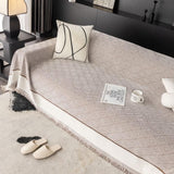 Diamond Geometric Tassel Sofa Cover