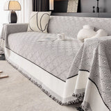 Diamond Geometric Tassel Sofa Cover