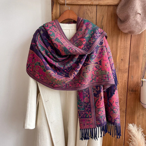 Elegant Paisley Tassel Shawl