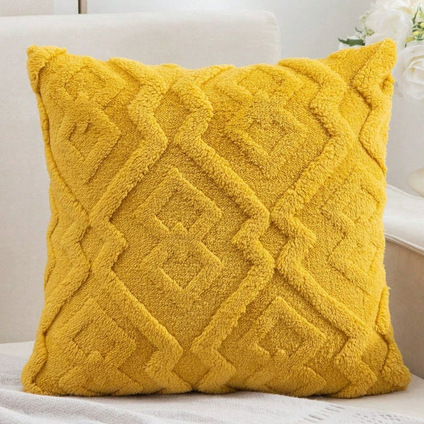 Fuzzy Diamond Pattern Cushion Cover
