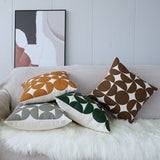 Luxury Embroidered Faux Leather Sofa Cushion Cover