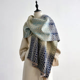 Nordic Pattern Knit Winter Shawl