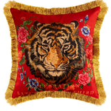 Regal Tiger Artistic Velvet Cushion Cover