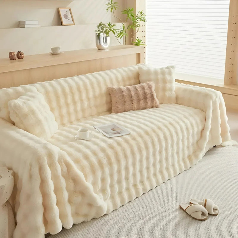 Rabbit Faux Fur Blanket Soft Sofa Cover