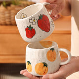 Sunny Fruit Ceramic Coffee Mug Set