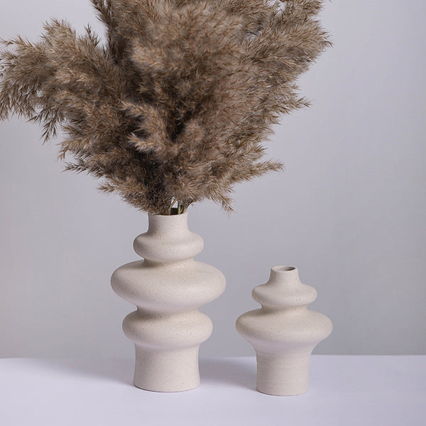 Nordic Beige Ceramic Flower Vase Set