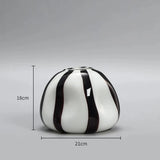 Thurid Glass Striped Pumpkin Vase