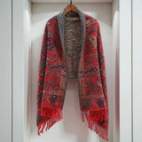 Paisley Elegance Winter Poncho Shawl