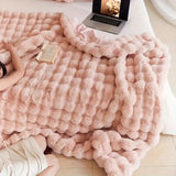 Rabbit Faux-Fur Blanket Throw